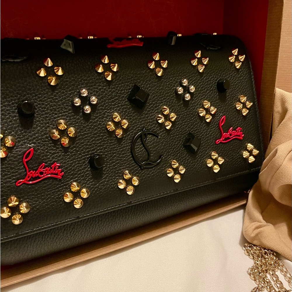 Special Edition Christian Louboutin Paloma Fold-Over Clutch Bag. (Authentic)